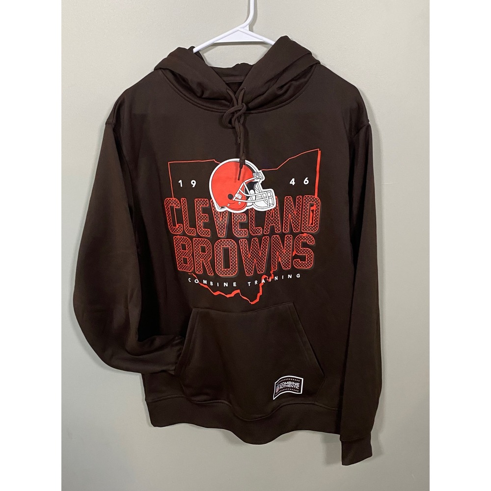 NWT New Era Cleveland Browns Hoodie Mens Medium Brown NFL Combine Training